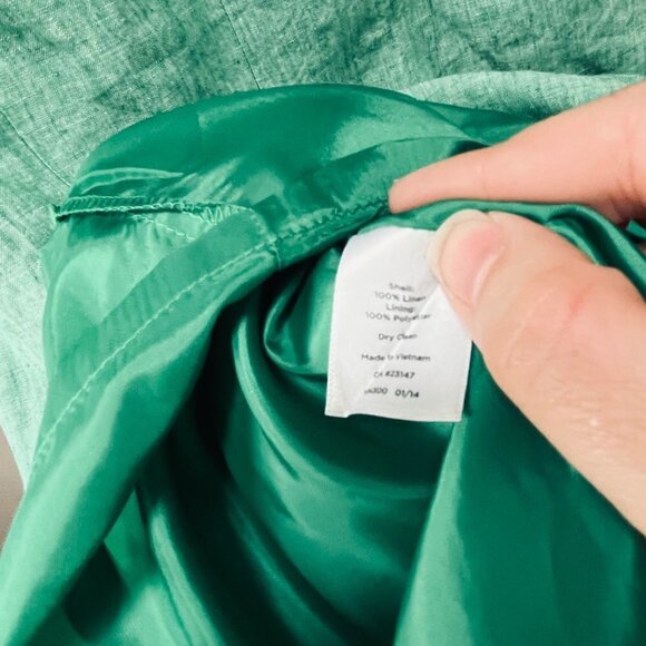 Talbots Green Linen Sheath Dress- Size 4P - Picture 5 of 5